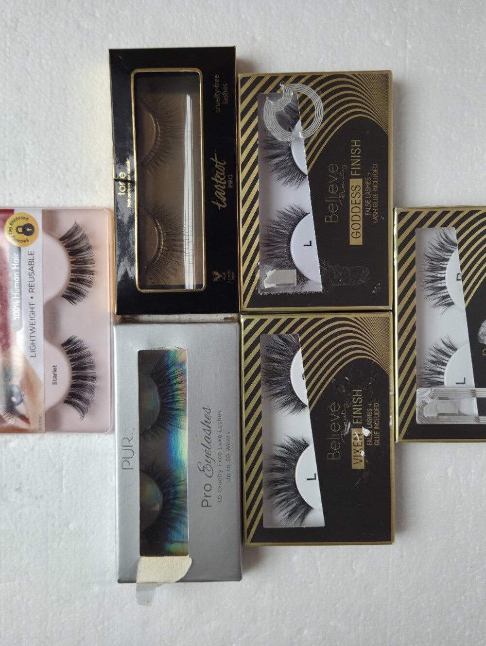 False Eyelash Brand New Bundle Kiss PUR Tarte Believe Beauty (6 Pairs) + Glue